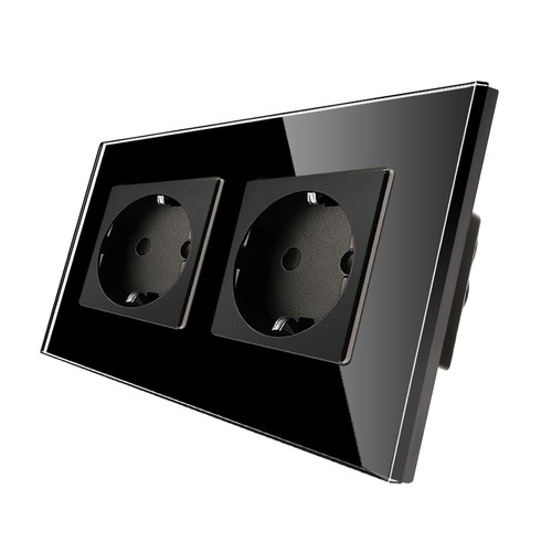 Glas schuko doppel - doppel, steckdose