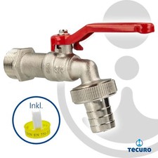 tecuro Kugelauslaufhahn Kugelventil  Zapfhahn 3/8 bis 1 Zoll, Messing vernickelt
