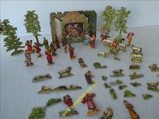 Papp-Krippe & Figuren zum Aufstellen für Krippendiorama, Pappe, 5D249-1