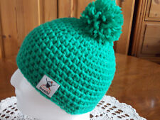 Winter-Häkelmütze aus myboshi-Wolle No 1 Glitz, Malachit, mit &ohne Bommel