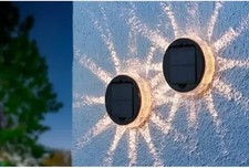 LED Solar Wandleuchte - Stern 2er Set mit Fernbedienung Deko Haus Garten Lampe