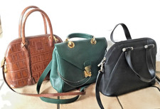 DAKS London 3 Handtaschen braun schwarz grün Schulterriemen abschließbar Vintage