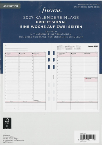 Filofax kalendereinlage din - din, a5