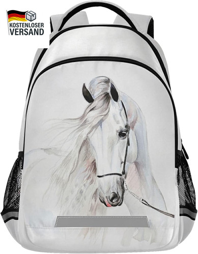Rucksack mit weißem pferd - rucksack,