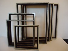 Bilderrahmen 20x20 - 40x40cm schwarz silber Holz Rahmen für Keilrahmen Leinwand