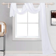 Querbehang Freihanddeko Weiß