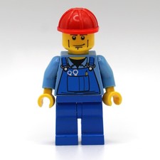 Lego trn141 Train Zug Bauarbeiter Arbeiter Blaumann City Minifigur aus 7997