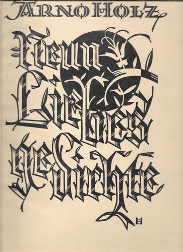 Arno holz neun liebesgedichte - holz,