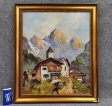 Ölgemälde Tiroler Bergdorf