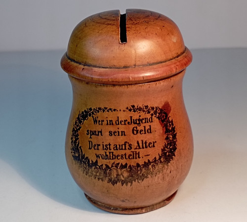 Alte antike spardose - alte, holz
