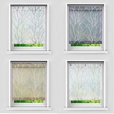 Durchscheinendes Raffrollo Ösenrollo Voile Raffgardinen mit Haken ohne Bohren