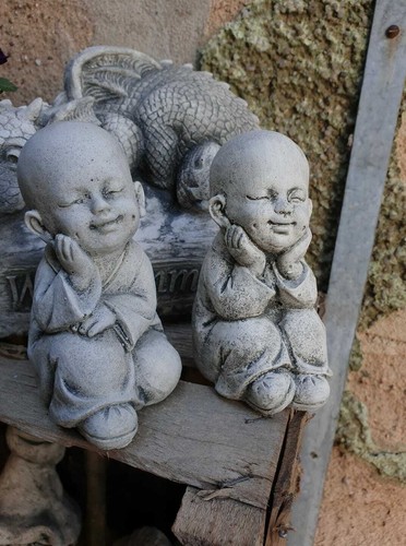 Steinfigur 2er set buddha - set,