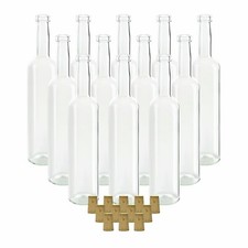 12 x Glasflaschen 500 ml Bordeaux mit Spitzkorken - Flasche 0,5 l für Likör, Öl 