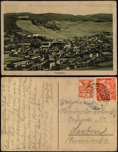 Postcard freiwaldau jeseník - postcard,