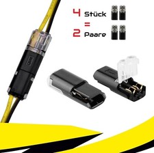 4x H-KFZ Stecker Steckverbindung Steckverbinder 2 Polig Auto Wasserdicht Kabel