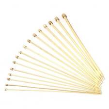 1 Paar Stricknadeln Bambus gerade 2 - 20mm Holz-Stricknadeln Jackenstricknadeln 