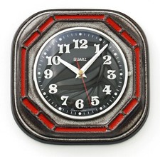 Vintage 22cm Keramik Wanduhr - Retro Mid Century Grau Fat Lava Deutsch Geschenk