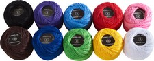 VBS XXL Häkelgarn Bunt sortiert 10 Knäul je 86m Baumwolle Stärke 6 Stickgarn