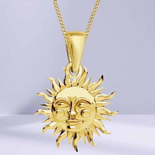 Sonne anhänger mit halskette - sonne,