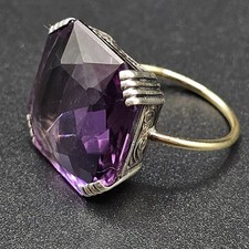 Art Deco Amethyst Silber Ring