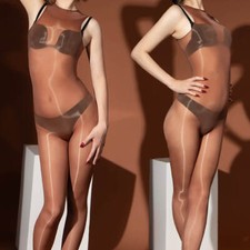 Damen Ärmellos Öl Glänzend