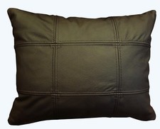 Dunkelbraun Lederkissen echt