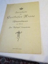 Speisekarte des Gasthofes Krone Aßmannshausen am Rhein, Jos. Hufnagel 1932