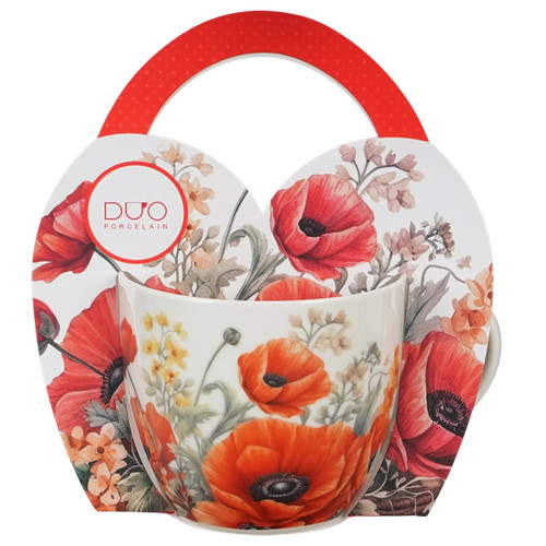 Duo porcelain tasse - tasse, mohnblumen