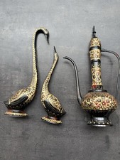 Messing Schwan Paar Statue