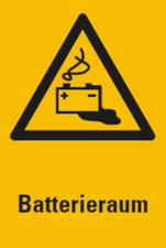 Aufkleber "Batterieraum"