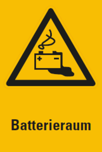 Aufkleber batterieraum - aufkleber, "batterieraum"