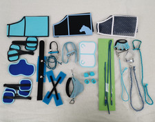 Zubehör für Schleich Pferde Konvolut Sattel Decke Longiergurt Halfter Trense