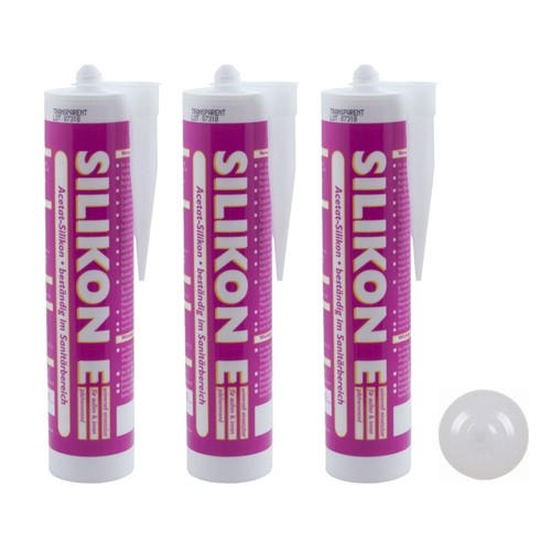 Silikon transparent 310ml - 3x,