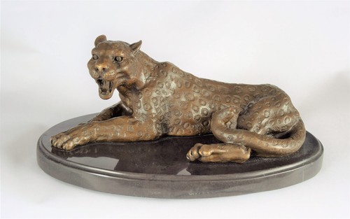 Leopard bronze figur - bronze,