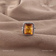 925 Silber Rechteckig Citrin