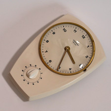Alt Junghans ATO Küchenuhr Eieruhr Keramik 50er Vintage weiß Kurzzeitmesser