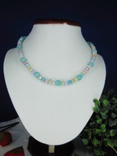 HALSKETTE: WUNDERSCHÖNE BUNTE GLASRONDELLE + edle CRACKLE-GLASPERLEN. 186.8