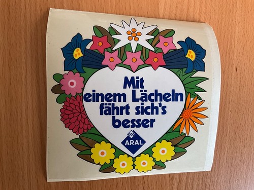 Werbe aufkleber aral mit - aral, „mit