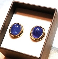 Tansanit Ohrstecker 585 Gold groß - traumhaft schön -