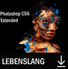 Adobe Photoshop CS6 Extended Vollversion Lizenz Lebenslang Deutsch Windows DVD