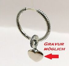 Charm Ohrringe Creolen 925 Silber passend für Pandora Charms inkl. Charm