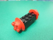 Lego Eisenbahn Achse schwarz Radsatz Räder 4,5V  Lok Waggon Zug 7049b (230923A)