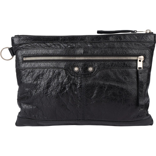 Balenciaga black leather city - black,