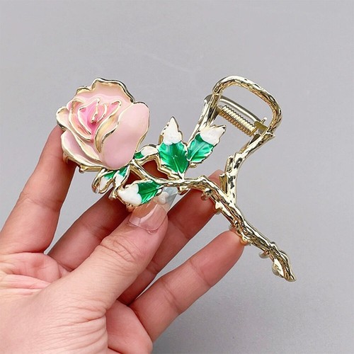 Rose blume haarklammer - blume,