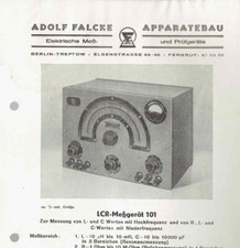 Falcke Apparatebau LCR-Meßgerät 101 Technische Daten