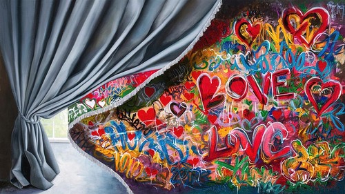 Motiv banksy theater vorhang - banksy,