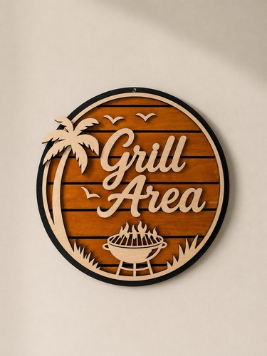 Grill area holzschild - area,