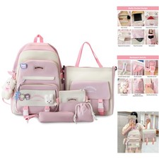 IvyH Schulranzen-Set 5-teilig, Schultasche Mädchen Rucksack Schule Teenager S...