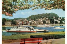 Binnenschiffe, Linz, die Bunte Stadt am Rhein,  Orig.-AK, BI0129