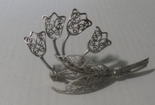 Alte Silber  Brosche  Anstecknadel  Jugendstil Art Nouveau